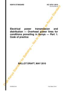 KS[removed], Overhead power lines for Kenya - Code