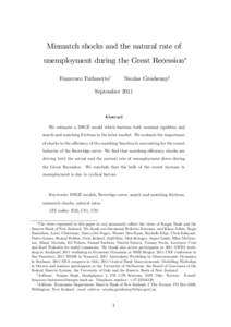 Mismatch shocks and the natural rate of unemployment during the Great Recession