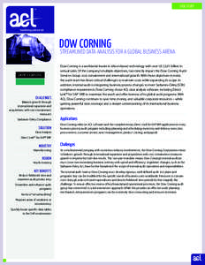 CASE STUDY  DOW CORNING STREAMLINED DATA ANALYSIS FOR A GLOBAL BUSINESS ARENA DOW CORNING