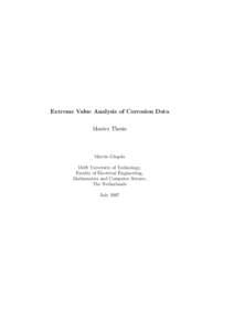 Extreme Value Analysis of Corrosion Data Master Thesis Marcin Glegola Delft University of Technology, Faculty of Electrical Engineering,