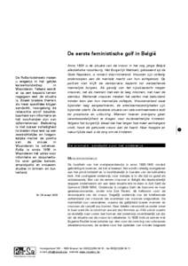 De eerste feministische golf in België  De RoSa-factsheets maken