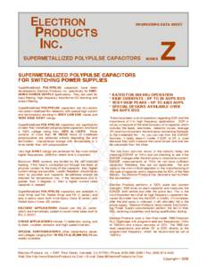 ELECTRON  ENGINEERING DATA SHEET PRODUCTS INC.