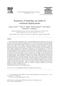 Journal of Experimental Marine Biology and Ecology[removed] – 124 www.elsevier.com/locate/jembe Responses of hatchling sea turtles to rotational displacements