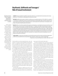 Boyfriends, Girlfriends and Teenagers’ Risk of Sexual Involvement By Barbara VanOss Marín, Douglas B. Kirby, Esther S. Hudes, Karin K.