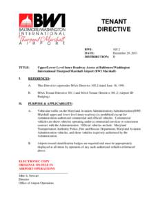 TENANT DIRECTIVE BWI: DATE: DISTRIBUTION: