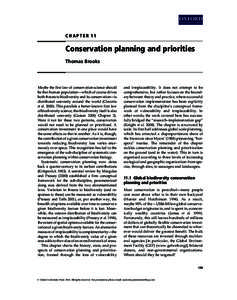 Conservation / Conservation biology / Key Biodiversity Areas / Biodiversity hotspot / Biodiversity / IUCN Red List / Endangered species / Conservation status / Environment / Biology / Ecology