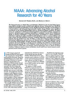 NIAAA: Advancing Alcohol Research for 40 Years