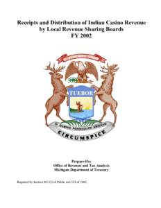 Report on Receipts and Distribution by Local Revenue Sharing Boards, FY 2002