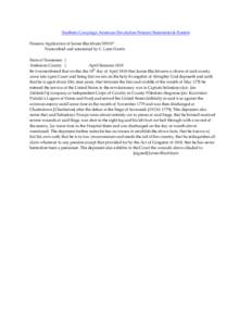 Southern Campaign American Revolution Pension Statements & Rosters Pension Application of James Blackburn S39197 Transcribed and annotated by C. Leon Harris State of Tennessee } Anderson County } April Sessions 1818