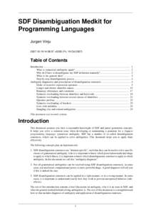 SDF Disambiguation Medkit for Programming Languages Jurgen Vinju:08:57 +0200 (Fri, 19 OctTable of Contents
