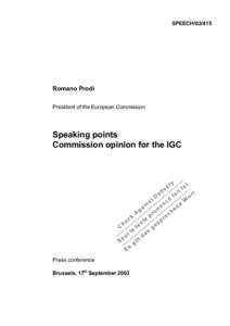 Speaking points - Commission opinion for the IGC