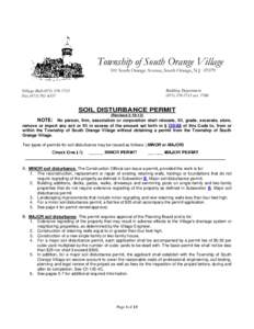 Township of South Orange Village 101 South Orange Avenue, South Orange, N.J[removed]Building Department[removed]ext. 7700