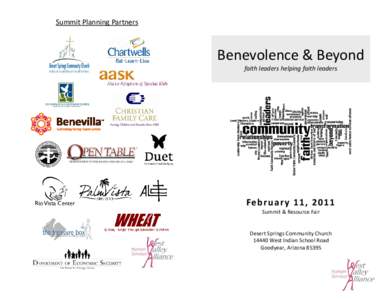 Summit Planning Partners   Benevolence & Beyond  faith leaders helping faith leaders   Fe b r u a r y  1 1 , [removed] 