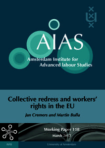 AIAS Amsterdam Institute for Advanced labour Studies  Collective redress and workers’