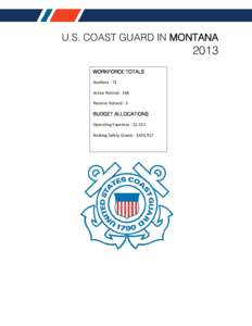 U.S. COAST GUARD IN MONTANA[removed]WORKFORCE TOTALS Auxiliary - 71