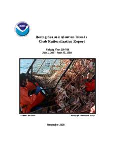 Bering Sea and Aleutian Islands Crab Rationalization Report for Fishing Year[removed]