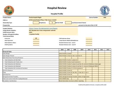 Hospital Review Hospital Profile Hospital Name: Florida Hospital Flagler