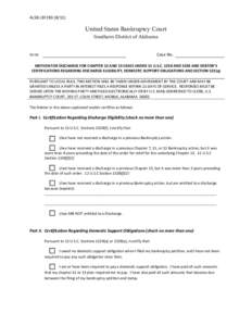 Personal finance / Chapter 13 /  Title 11 /  United States Code / Military discharge / Debt / Canadian law / Chapter 7 /  Title 11 /  United States Code / Bankruptcy Abuse Prevention and Consumer Protection Act / Insolvency / Bankruptcy / Economics