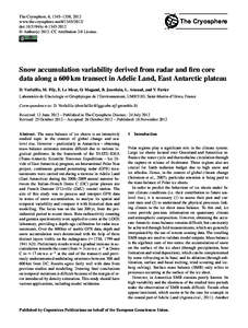 Glaciology / Geochronology / Ice core / Incremental dating / Cryosphere / Radioglaciology / Snow / Current sea level rise / Firn / Physical geography / Earth / Water ice