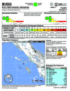 Green Alert Earthquake Shaking M 6.0, NIAS REGION, INDONESIA