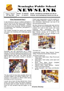 Nemingha Public School  NEWSLINK Term 2, Week 5 30th May 2014