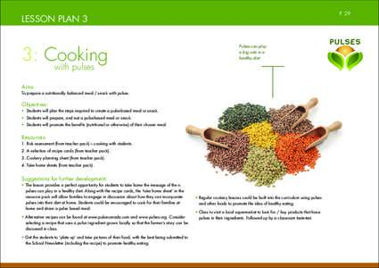 P. 29  LESSON PLAN 3 3: Cooking