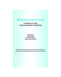 MENTOR / Jo Handelsman / Scientific teaching / Diversity / Peer mentoring / Education / Alternative education / Mentorship