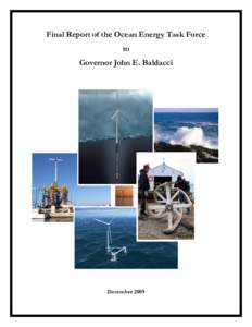 Final Report of the Ocean Energy Task Force to Governor John E. Baldacci December 2009