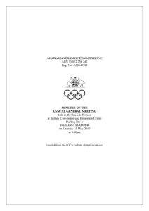 AUSTRALIAN OLYMPIC COMMITTEE INC