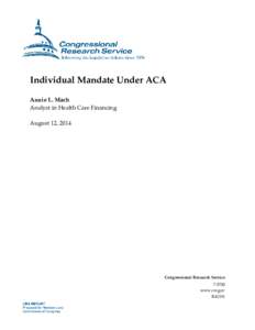 Individual Mandate Under ACA