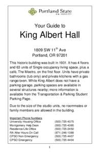 Your Guide to  King Albert Hall