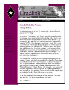 Gradlink Issue 5 Beta Pi Chapter Phi Gamma Delta Summer 2012