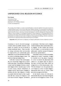 ISSN 1392–1126. PROBLEMOS[removed]Unperceived Civil Religion in Science