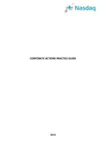 CORPORATE ACTIONS PRACTICE GUIDE  2014 TABLE OF CONTENTS