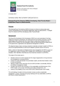 National Rural Fire Authority 9th Floor, AXA Centre, 80 The Terrace, Wellington PO Box 2133, Wellington 2 October 2014