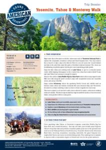 Trip Dossier  Yosemite, Tahoe & Monterey Walk Tour At a glance: