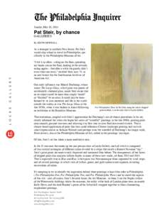 Sunday, May 18, 2014  Pat Steir, by chance GALLERIES  By EDITH NEWHALL