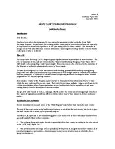 Annex A to Policy Paper[removed]amended[removed]ARMY CADET EXCHANGE PROGRAM Guidelines for Escorts