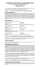 HUNTERDON COUNTY BOARD OF CHOSEN FREEHOLDERS 71 Main Street, Freeholder’s Meeting Room, 2nd Floor Flemington, New Jersey[removed]September 20, 2011  The regular meeting of the Hunterdon County Board of Chosen Freeholders
