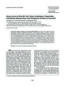 Zoological Studies 44(2): [removed]Hasora anura de Nicéville from Taiwan (Lepidoptera: Hesperiidae: