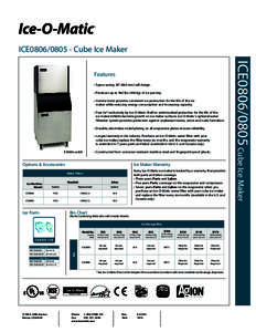 ®  ICE0806[removed]Cube Ice Maker •	Space saving 26