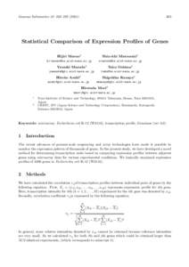 Genome Informatics 12: 263–Statistical Comparison of Expression Profiles of Genes Hijiri Maeno1