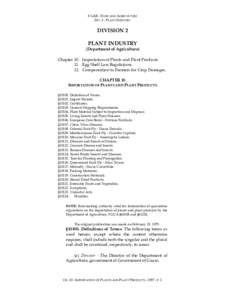 8 GAR - FOOD AND AGRICULTURE DIV. 2 - PLANT INDUSTRY DIVISION 2 PLANT INDUSTRY (Department of Agriculture)