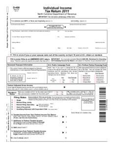 Individual Income Tax Return 2011 D-400 Web-Fill 10-11