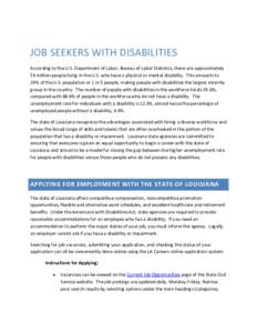Information for Job Seekers with Disabilities