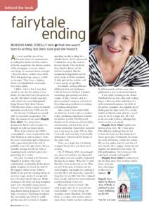 behind the book  fairytale ending BENISON ANNE O’REILLY tells gr that she wasn’t born to writing, but she’s sure glad she found it.