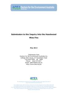 Submission to the Inquiry into the Hazelwood Mine Fire MaySubmission from