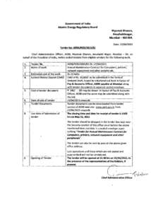 Government of India Atomic Energy Regulatory Board Niyamak Bhavan, Anushaktinagar, MumbaiDate: 