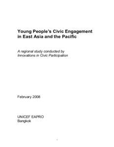 Youth / Human development / Civic engagement / Community organizing / Youth participation / Service-learning / Youth service / Innovations in Civic Participation / Youth engagement / Community building / Education / Sociology