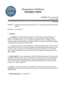 DoD Instruction[removed], Volume 890, August 22, 2014